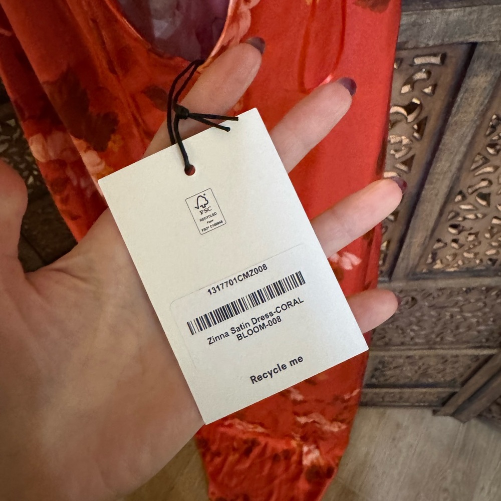 NEW NWT Reformation Zinna Coral Dress - Picture 5 of 6